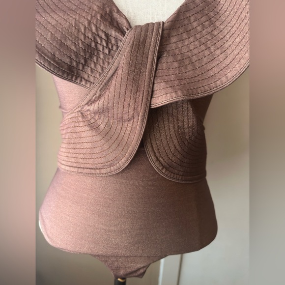 Johanna Ortiz Brown Ruffle Sleeve Swimsuit - Picture 5 of 6